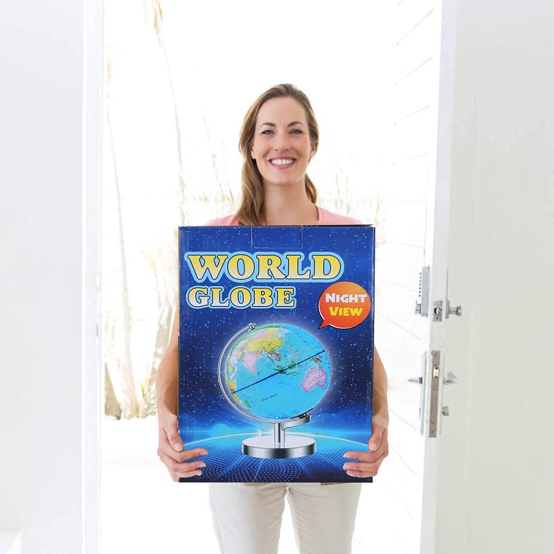 POOCCI 6 in1 Illuminated Large World Globe for Kids & Adults All Ages High Clear Map 12inch, Illuminates Educational Interactive STEM Toy, Light Up Kids Globe Lamp,Gifts For Boys And Girls - Image 2